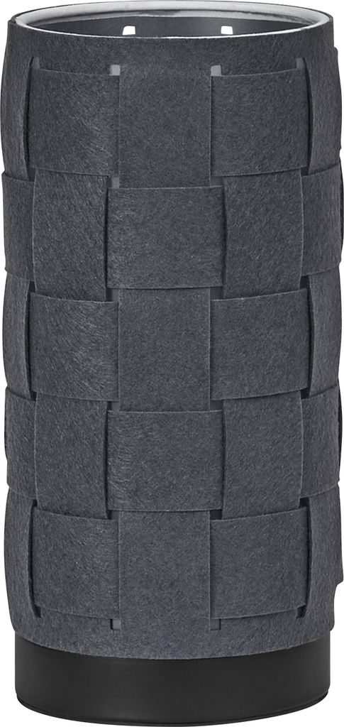 OSRAM Tischleuchte Decor Felt Weaving Tube grau aus Filz und Metall, E14, 120 mm Durchmesser, warme Lichteffekte durch gewebten Schirm, nachhaltig ...