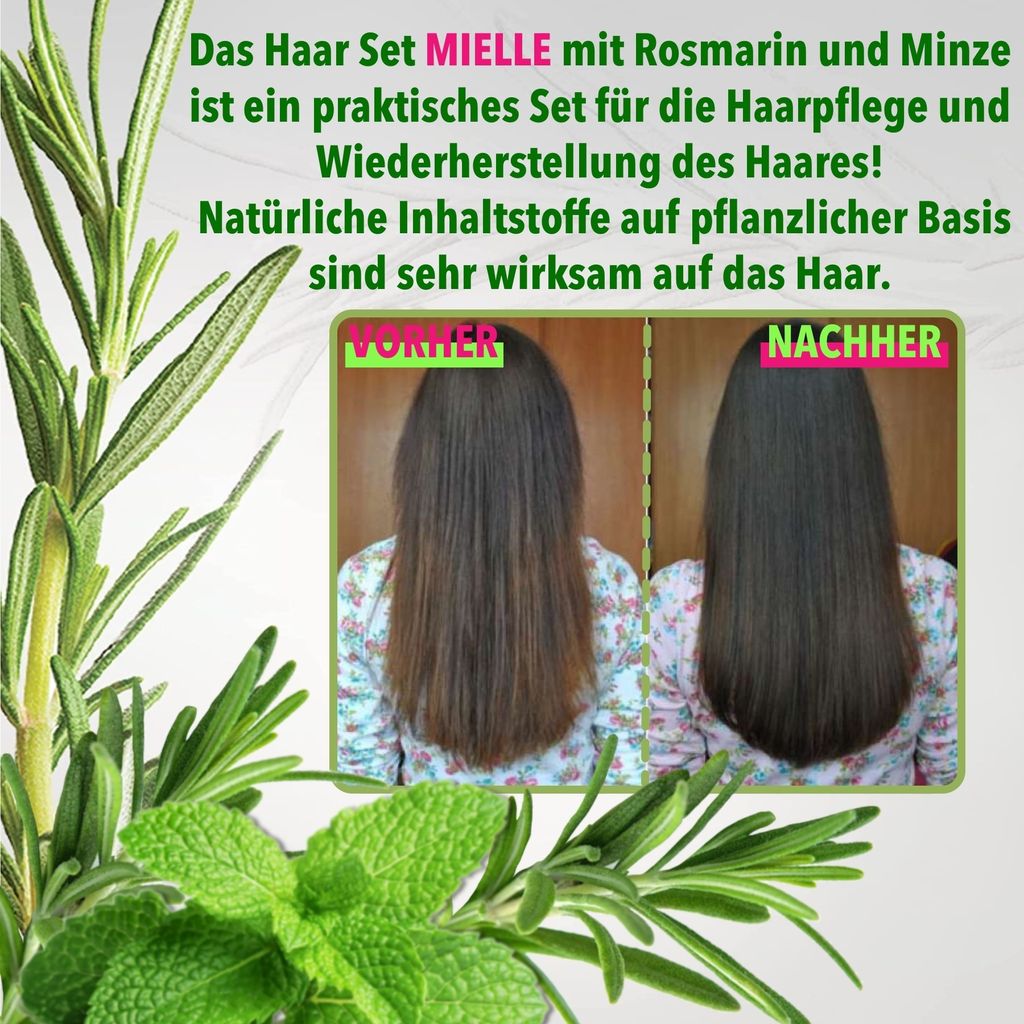 Haarpflege Rosmarin Set Shampoo + Conditioner + Haarmaske + Produktbild 4