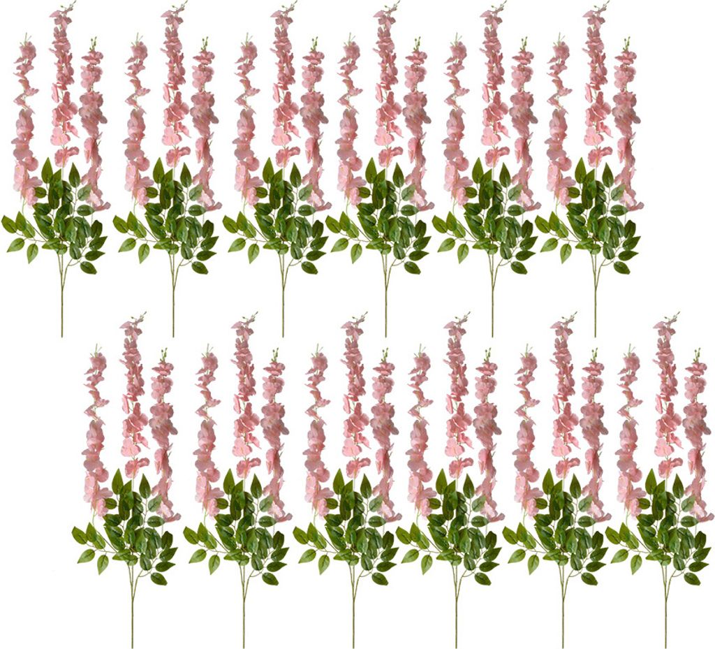 Clayre & Eef Kunstblume 12er Set 110 cm Rosa Kunststoff