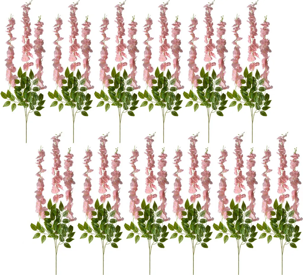 Set di 12 fiori artificiali Clayre & Eef 110 cm plastica rosa - 1