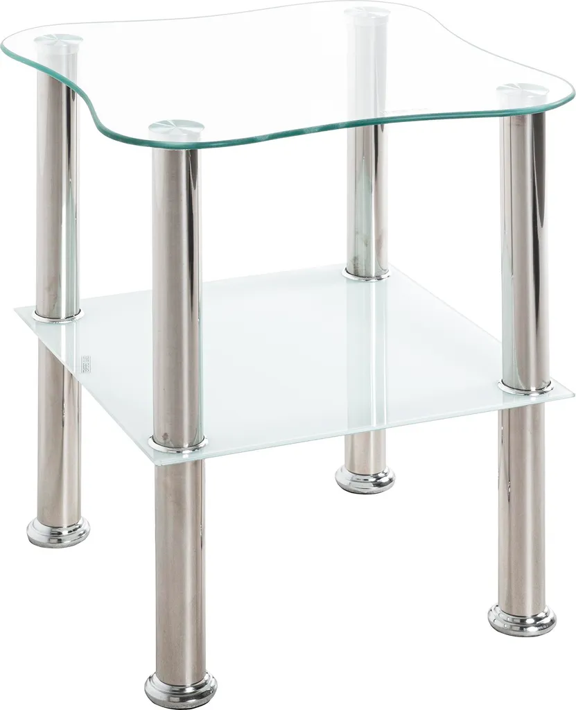 Table d'appoint stable en verre de sécurité pour petit espace de vie