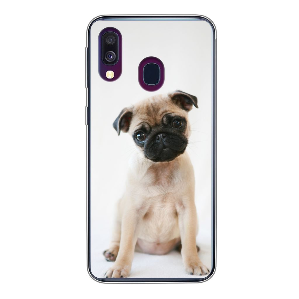 MuchoWow Handyhülle Schutzhülle Hülle für Samsung Galaxy A40 Hund - Haustiere - Porträt Silikon Softcase Handy Hülle - Handy-Tasche