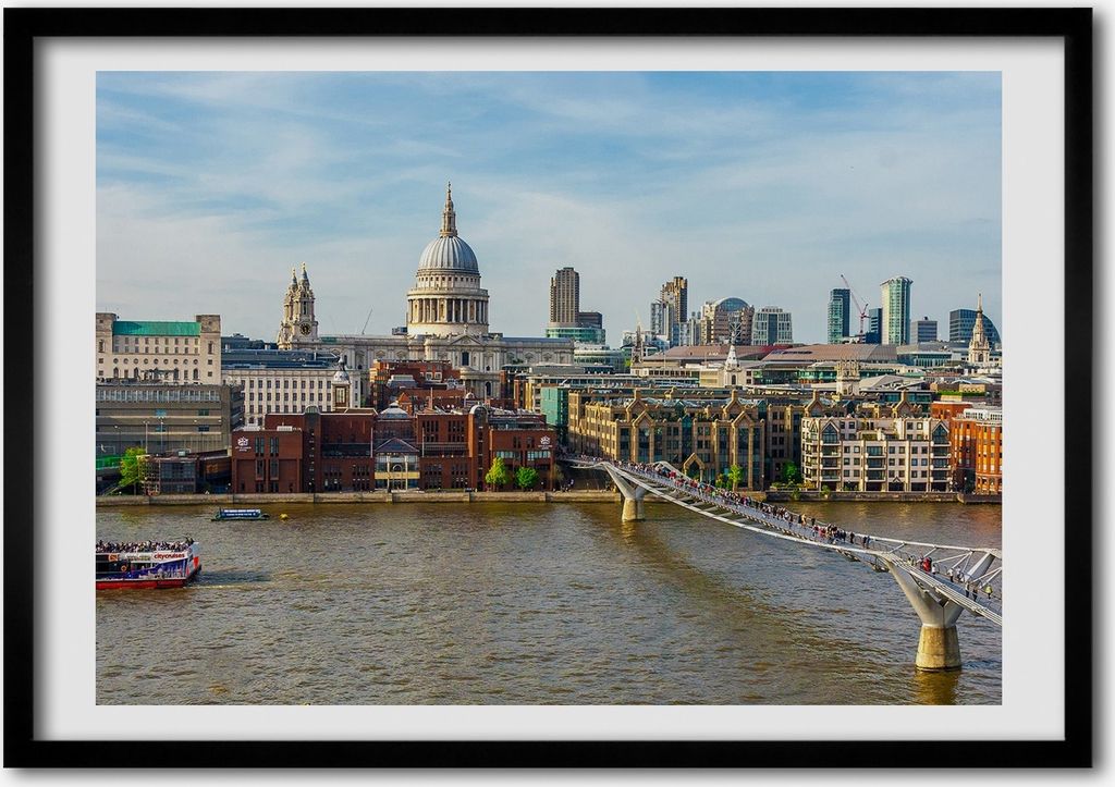 Bild - Bilderrahmen - 100 cm x 70 cm - MDF - Rahmen - Foto - Wandkunst Thames London