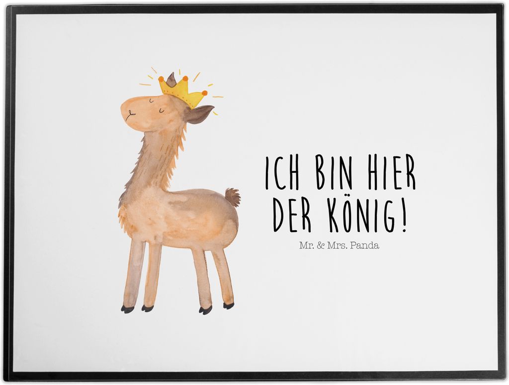 Mr. & Mrs. Panda Schreibunterlage Lama König - Weiß - Geschenk, Papa, Lamas, Schreibtischauflage, schreibtischunterlagen, Mama, Abitur, malunterl...