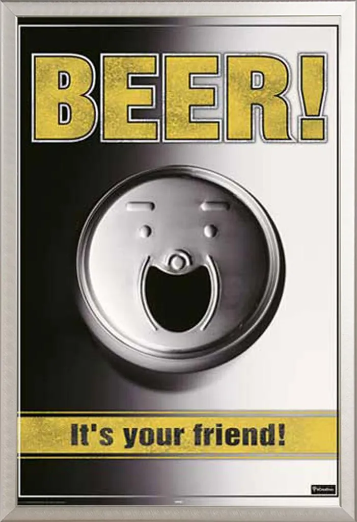 Poster Birra Is Your Friend Shinsuke Alluminio Argento | Home Bar
