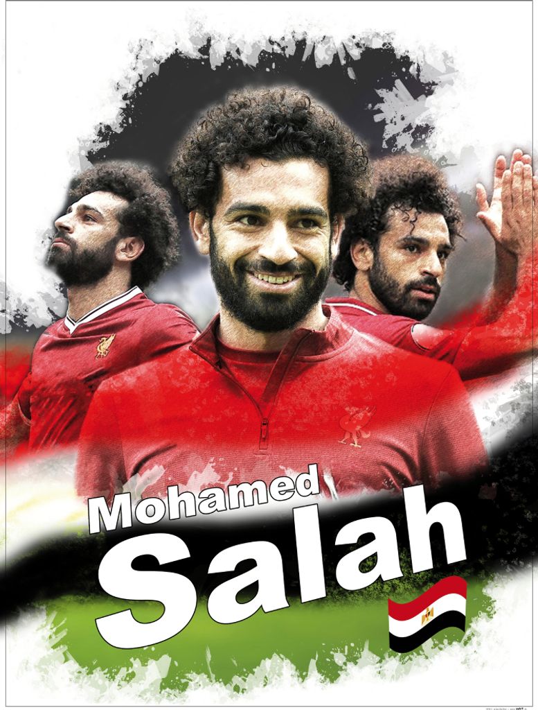 Fußball Kunstdruck Bild - Mohamed Salah, LFC (80 x 60 cm)
