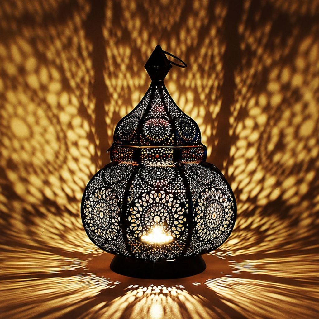 Orientalische Laterne Metall Lamis Schwarz 30cm | Produktbild 