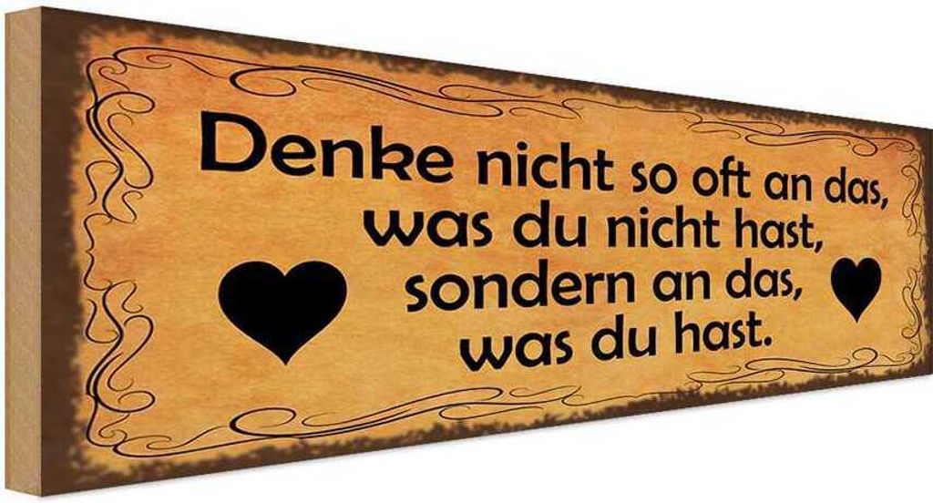vianmo Holzschild 10x27 cm denke nicht so oft an das was Dekoration