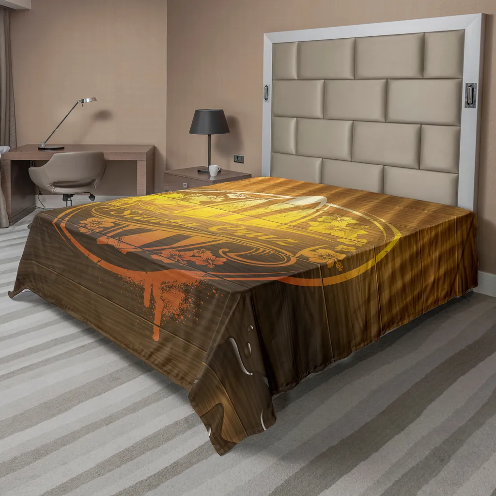 Lenzuolo Sopra Surf ABAKUHAUS 244x205cm Microfibra Marrone Giallo