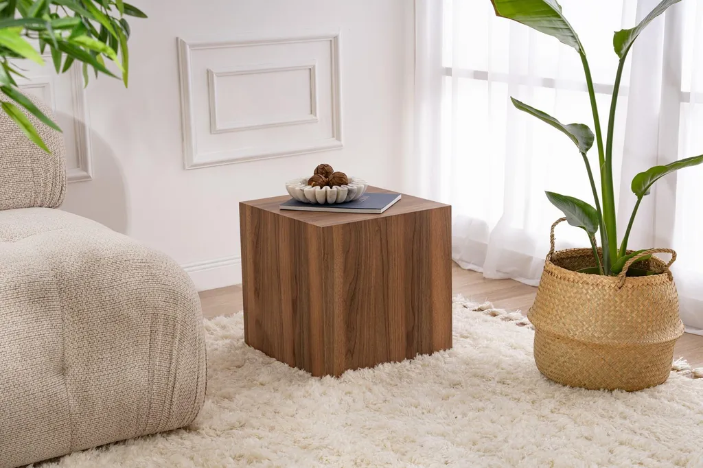 Skye Decor Küp Table d'appoint en Noyer 100% MDF Cube 45x45x50 cm - 2