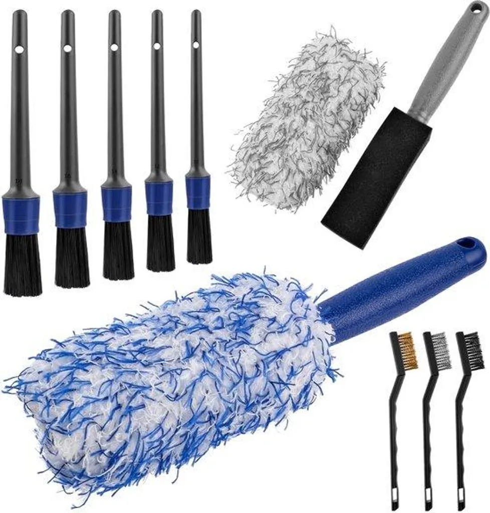 Lot brosses de nettoyage auto intérieur et extérieur pour jante en alu