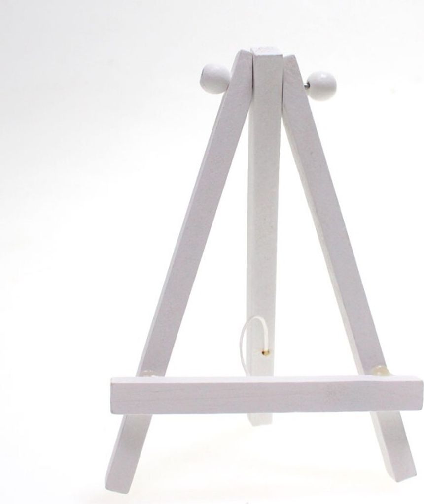 6 Tischkartenhalter Holz mini Staffelei 15 x10cm Kartenhalter Tischstaffelei, Farbe:weiß