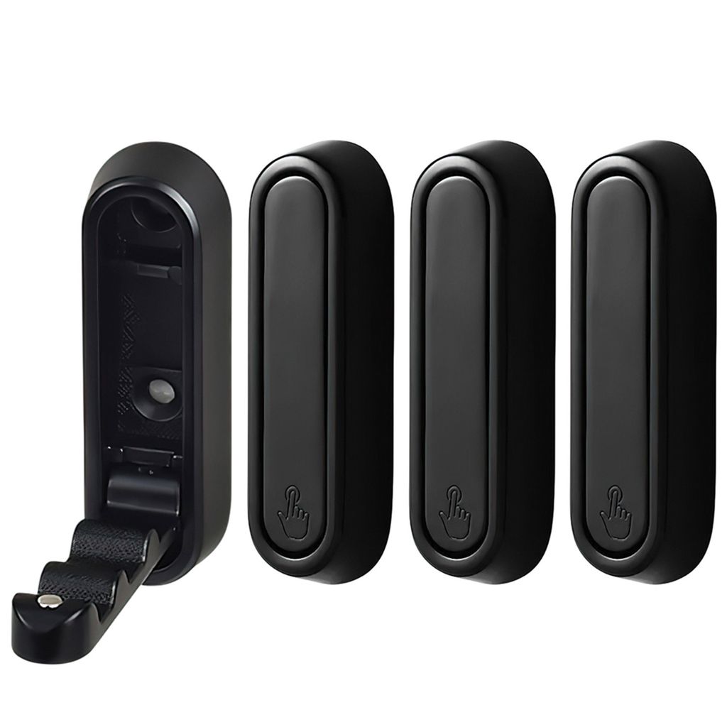 4 Stück Kleiderhaken Klappbar, Handtaschen Aufbewahrung, Wandhaken Garderobenhaken, Schwarz