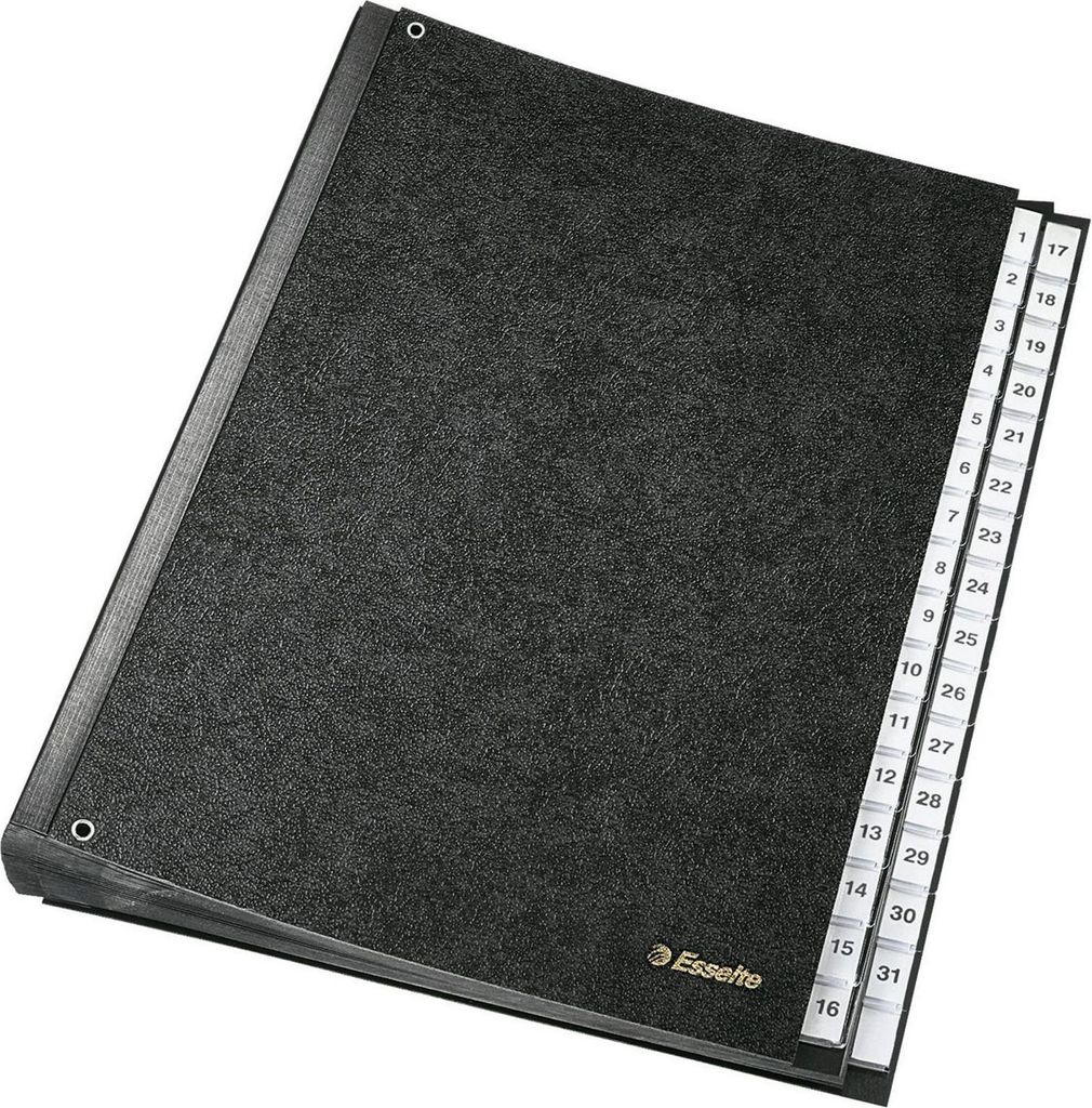 Esselte Pultordner 1114119 1-31 DIN A4 31Fächer Hartpappe schwarz
