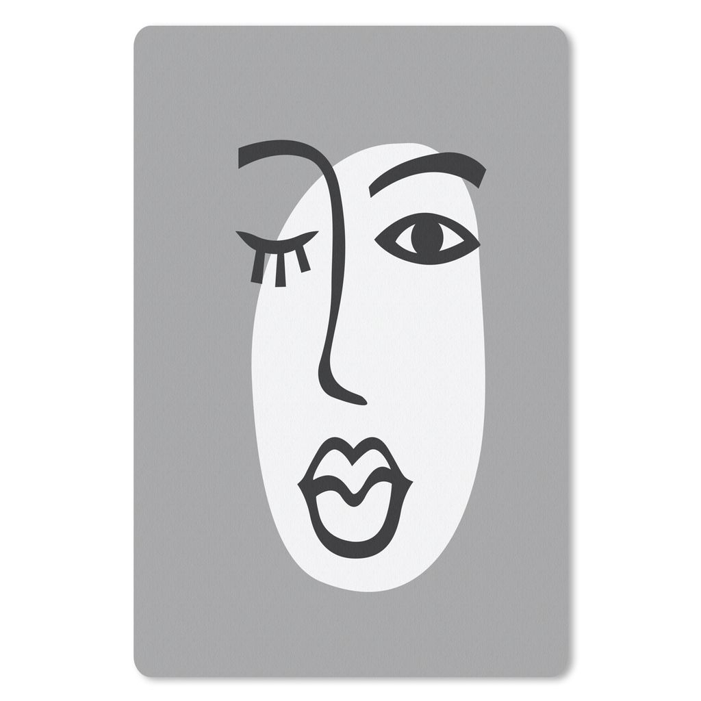MuchoWow Mauspad Mousepad Gesicht - Frau - Schwarz - Weiß 18x27 cm - Mousepads - Maus Mat - Pad - Mausunterlage