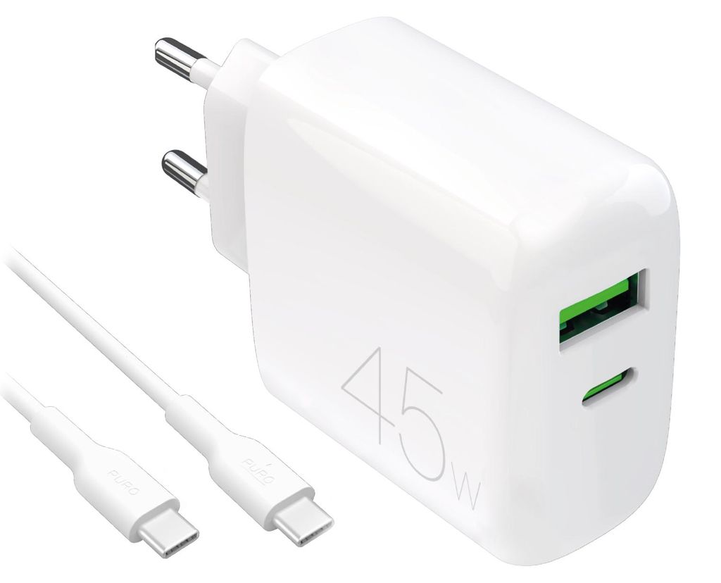 PURO  Kit charge 45W USB‑A/USB‑C + câble USB‑C Image du produit 