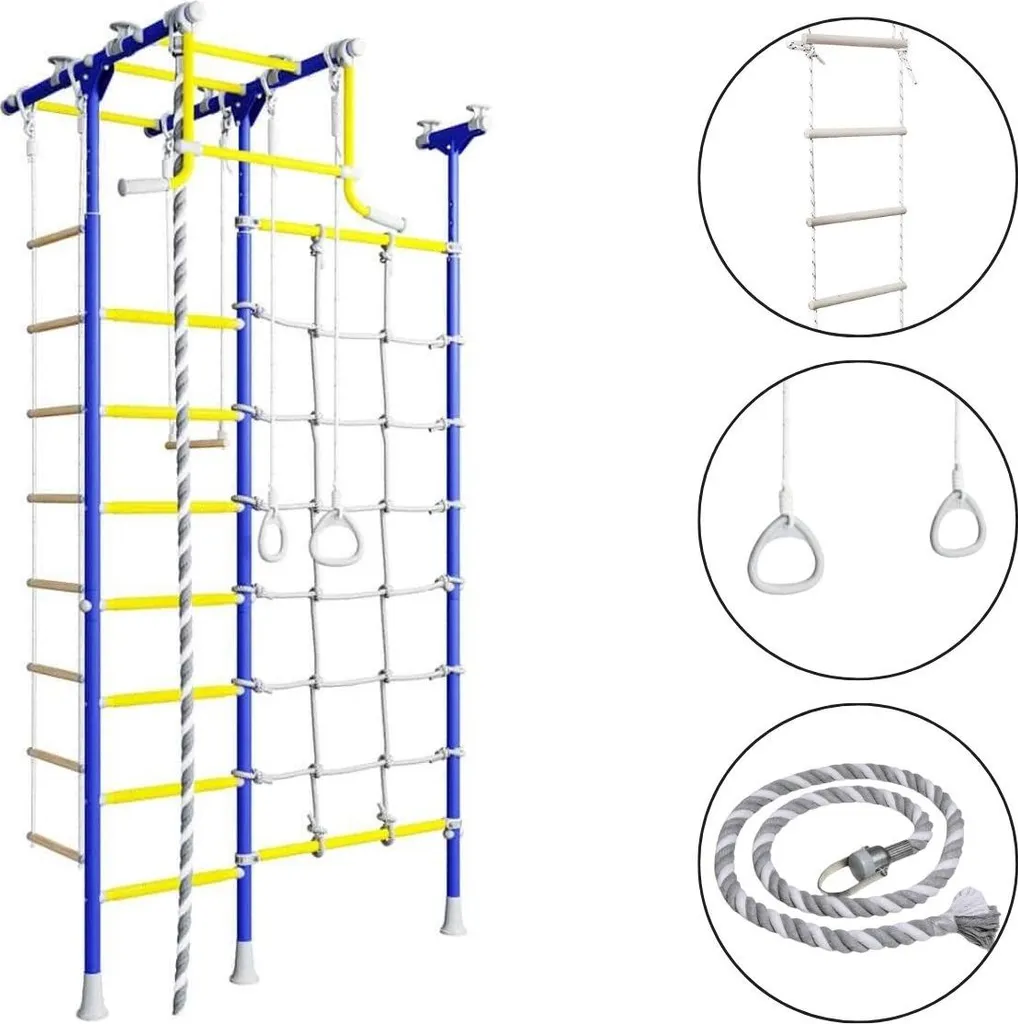 Espalier de gym Merkury 2 bleu : structure robuste en métal renforcé