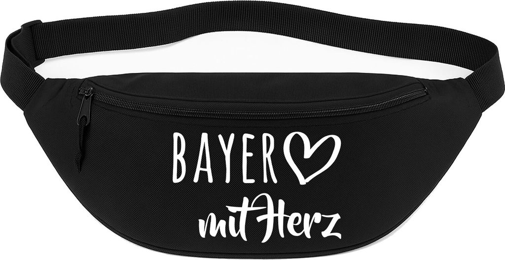 Huuraa Bauchtasche Bayer mit Herz 2,5 Liter Black Polyester Crossbody Bag Geschenkidee