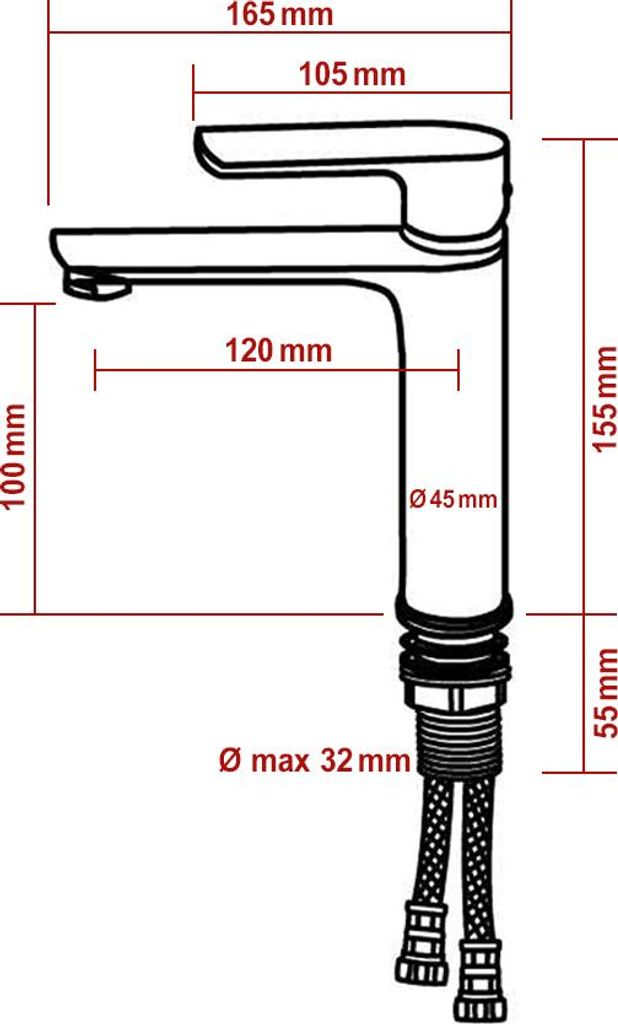Waschtischarmatur 4024G - Messing - Farbe Gunmetal