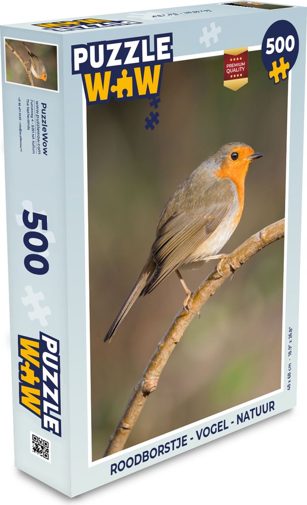 MuchoWow Puzzle 500 Teile Rotkehlchen - Vogel - Natur - Denken - Spiel - Toy