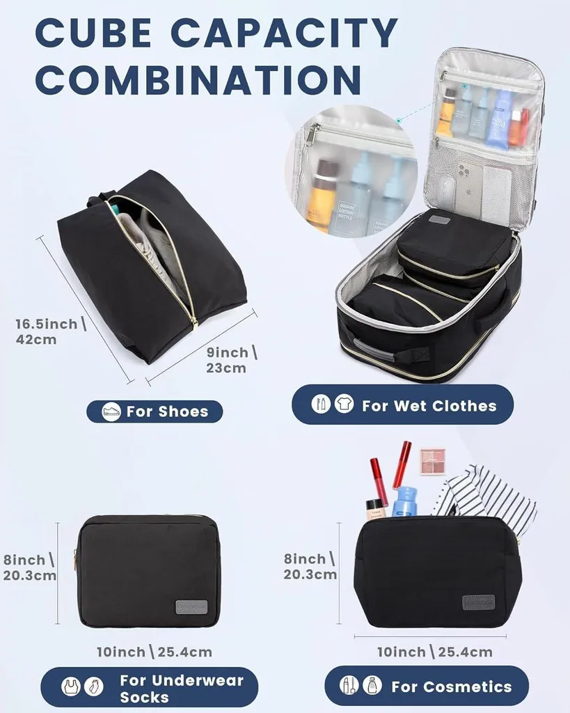 Bagage à main Avion 40L avec compartiment PC 17 pouces Grande Capacité - 4
