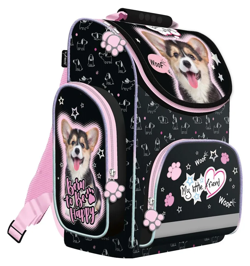 Sac à dos d'école pour CP au CM2 motif Chien Noir My Little Friend