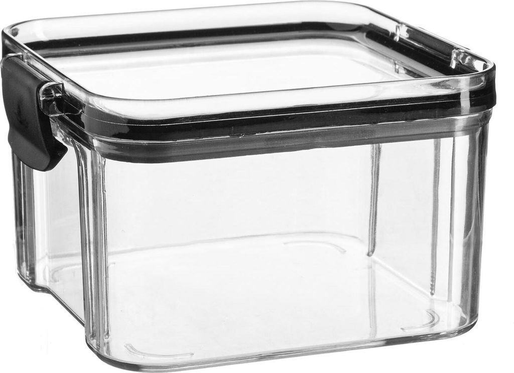 Argon Ta Lebensmittelaufbewahrungsbehälter - PlastikkÃ1/4che Pantry Organizer Jar - luftdichter Clip-Deckel - 460ml - Schwarz