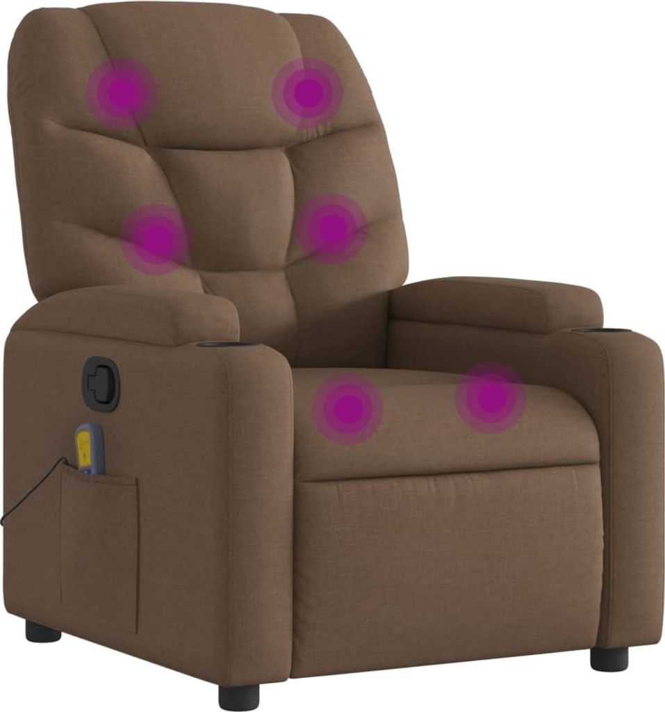 vidaXL Massagesessel Braun Stoff