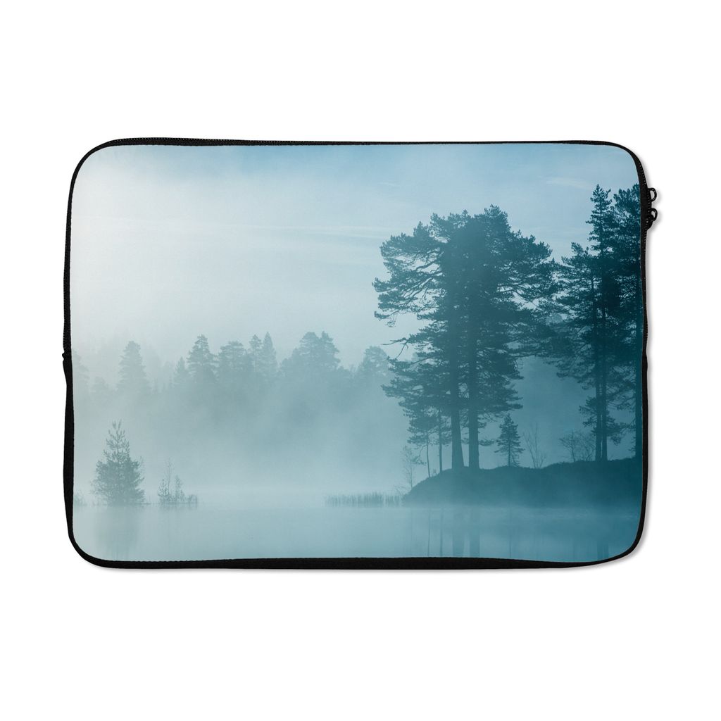 MuchoWow Laptop Hülle 14 ZollWald - Licht - Nebel Laptoptasche - Laptoptasche - Stoßsicher - Schutzhaube