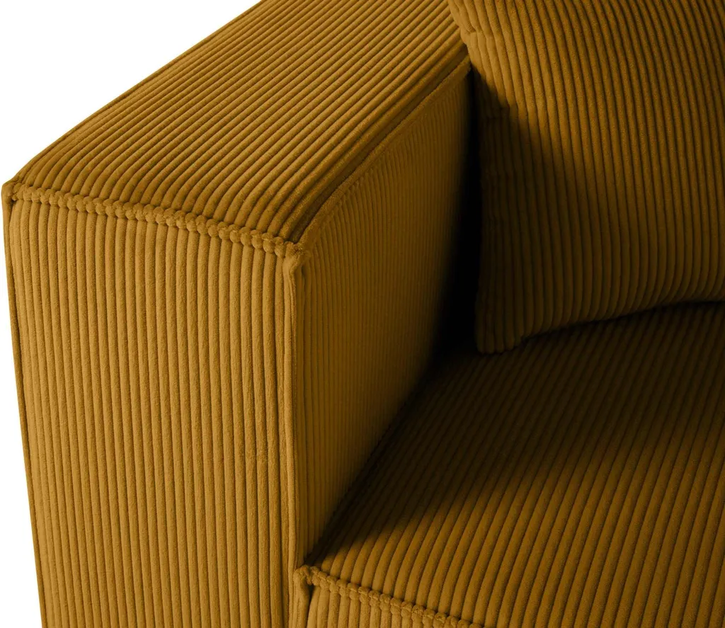 Module d'assise gauche Lisa Design Arty en velours côtelé jaune moutarde - 5