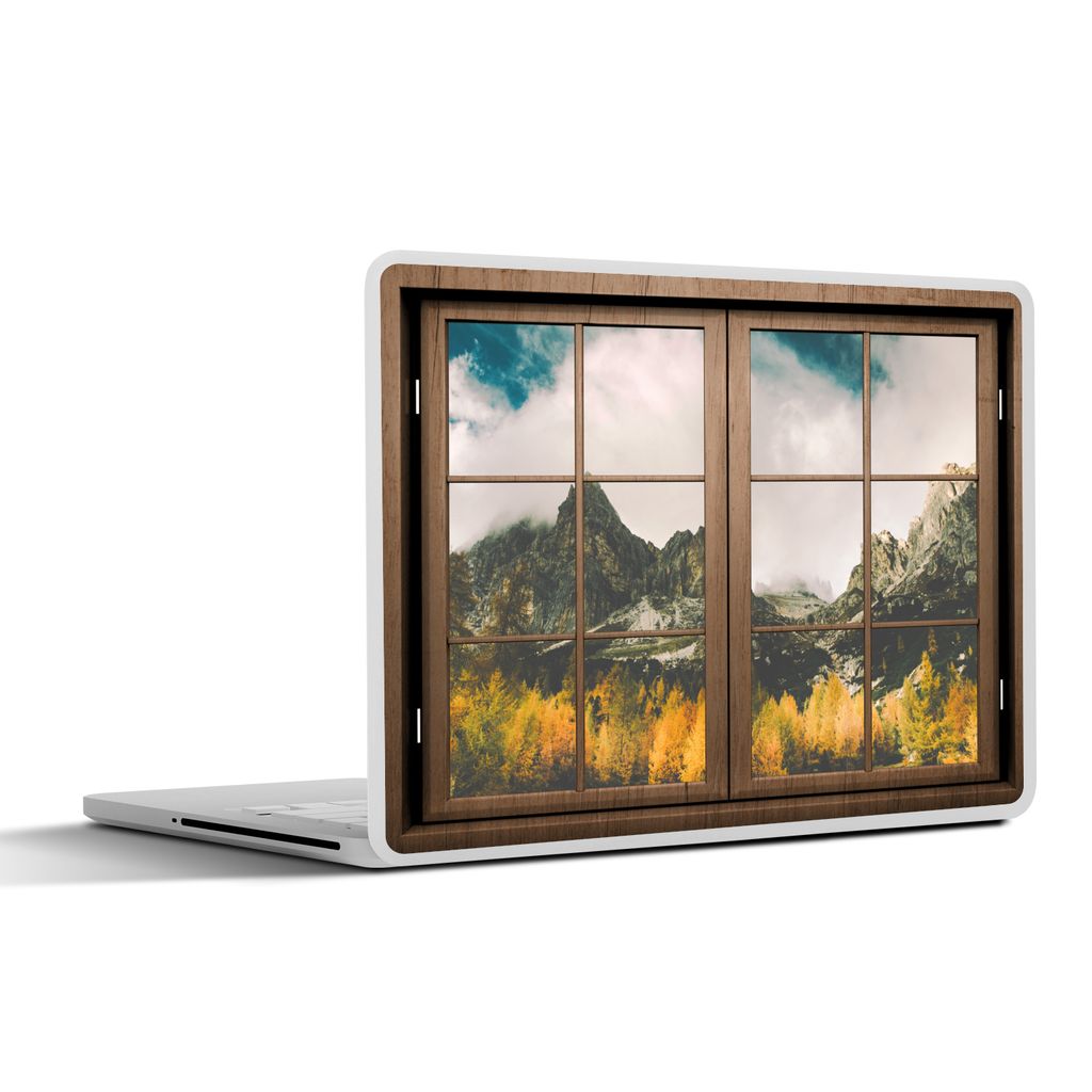MuchoWow Laptop Aufkleber Sticker Cover Aussicht - Berg - Baum 36.5x27.5 cm - Laptop-Sticker