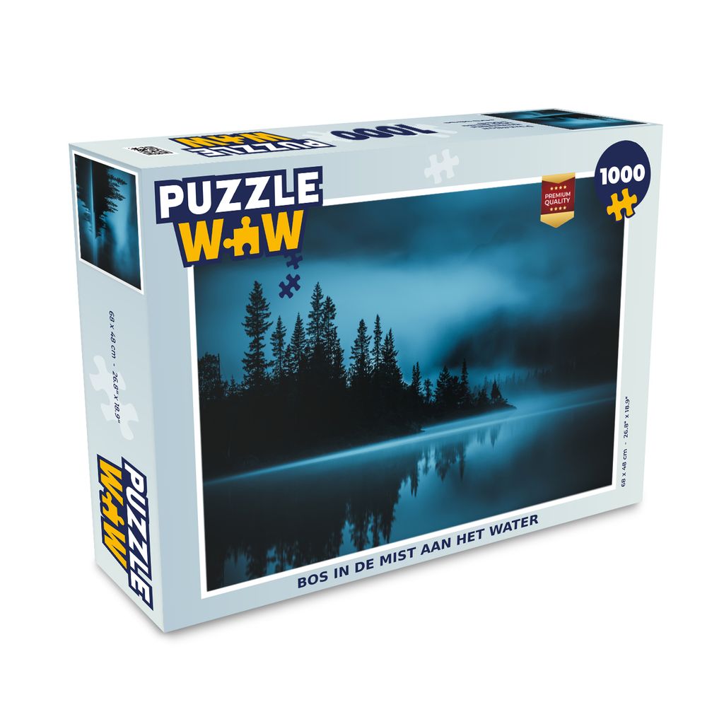 MuchoWow Puzzle 1000 Teile Wald - Nebel - Wasser - Erwachsene - Rätsel