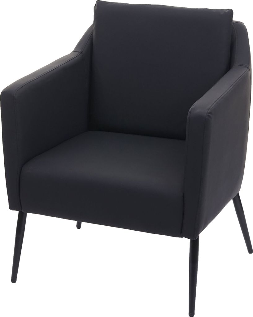 Lounge-Sessel HWC-H93a, Sessel Cocktailsessel Relaxsessel Kunstleder schwarz