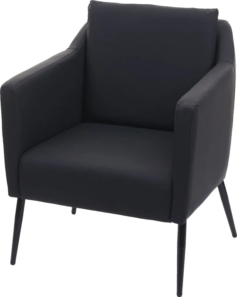 Fauteuil Lounge HWC-H93a : Fauteuil Cocktail Relax en Similicuir Noir