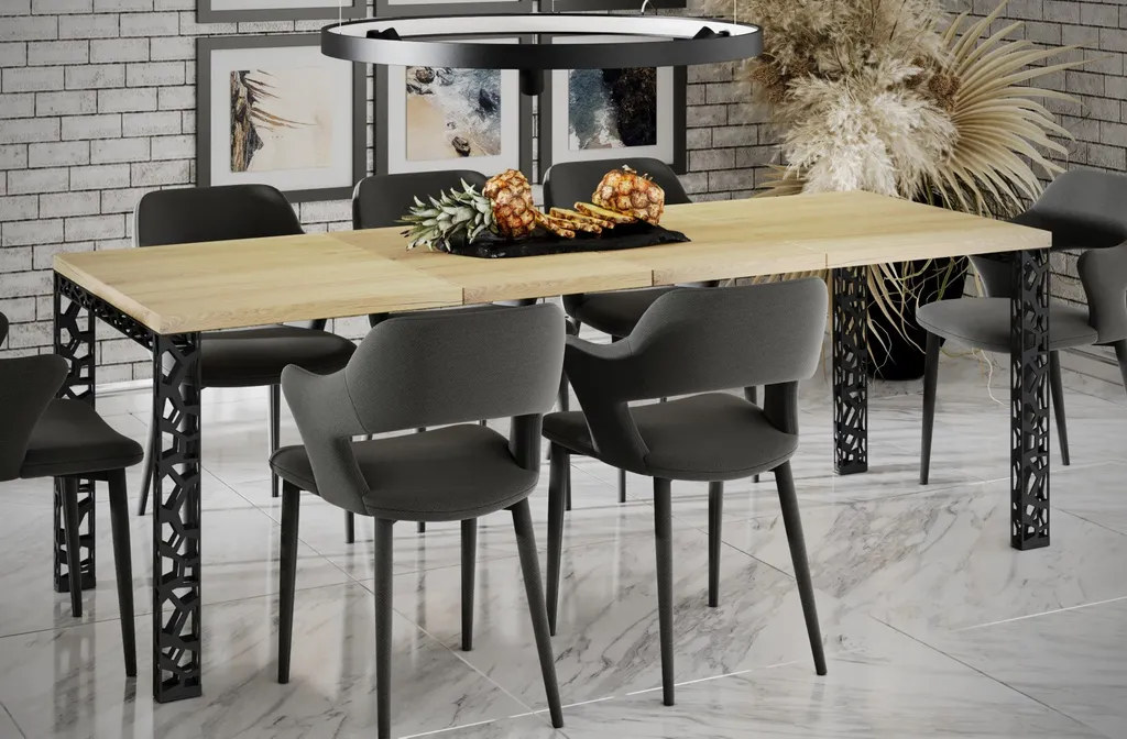 Table de salle à manger Matio 80-170cm extensible chêne naturel
