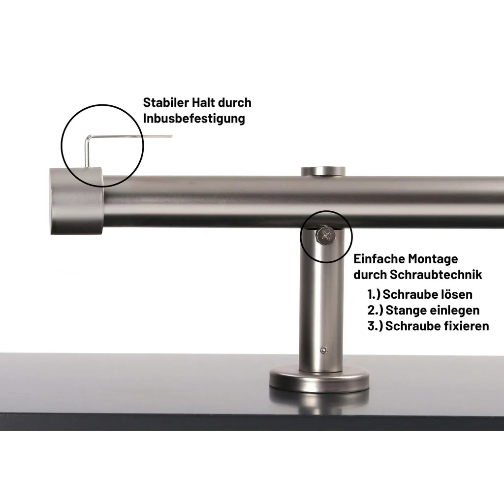 Bastone Tenda Deco-Raum 420cm Acciaio Inox 25mm Style - Offerta - 3