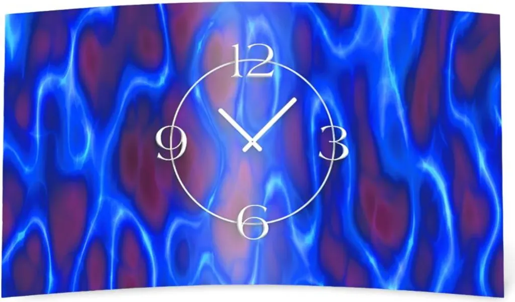 Horloge murale design abstrait bleu violet dixtime 3D-0167 silencieuse