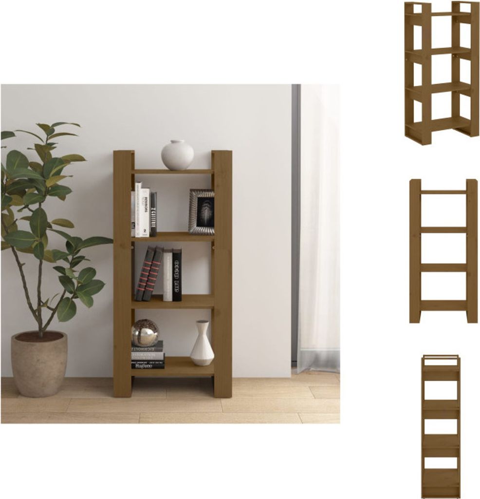 vidaXL Bücherregal/Raumteiler Honigbraun 60x35x125cm Massivholz Kiefer - Bücherregale & Bücherschränke