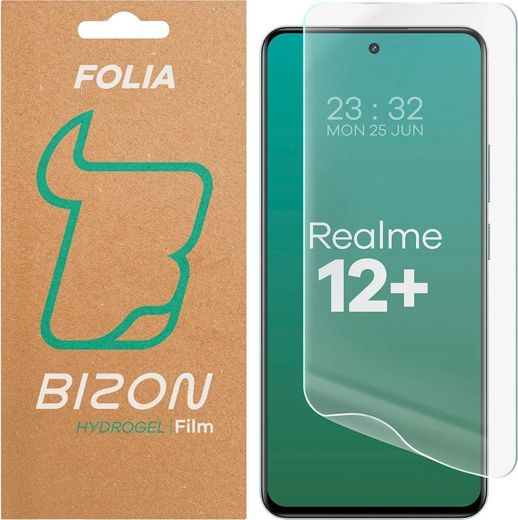 Hydrogel Folie für den Bildschirm für Realme 12 Plus, Bizon Glass Hydrogel Front, 1 Stück