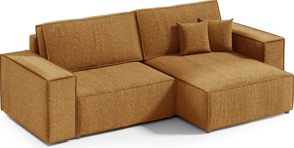 FEDVE Ecksofa Sekwana MINI L Form Sofa Schlaffunktion Bettkästen Couch Sofagarnitur