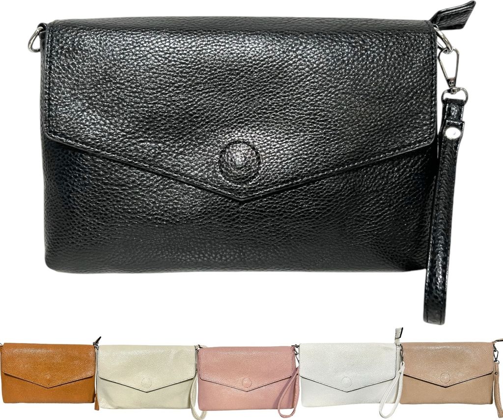 Handtasche Umhängetasche Bauchtasche Cross Body Bag Damen Clutch Abendtasche Schwarz