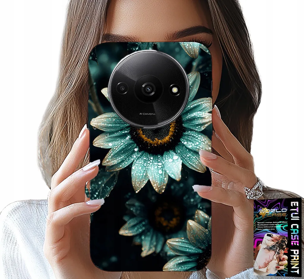 Kit Custodia + Pellicola Xiaomi Redmi A3 - Blu Gerbera Daisy TPU