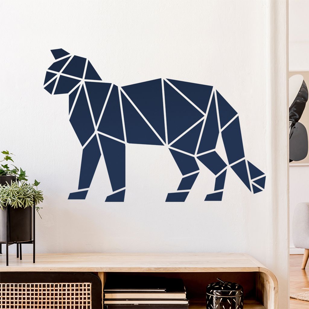 Papierfalten Katze Wandtattoo Wandaufkleber Wall Sticker - Dekoration, Küche, Wohnzimmer, Schlafzimmer, Badezimmer
