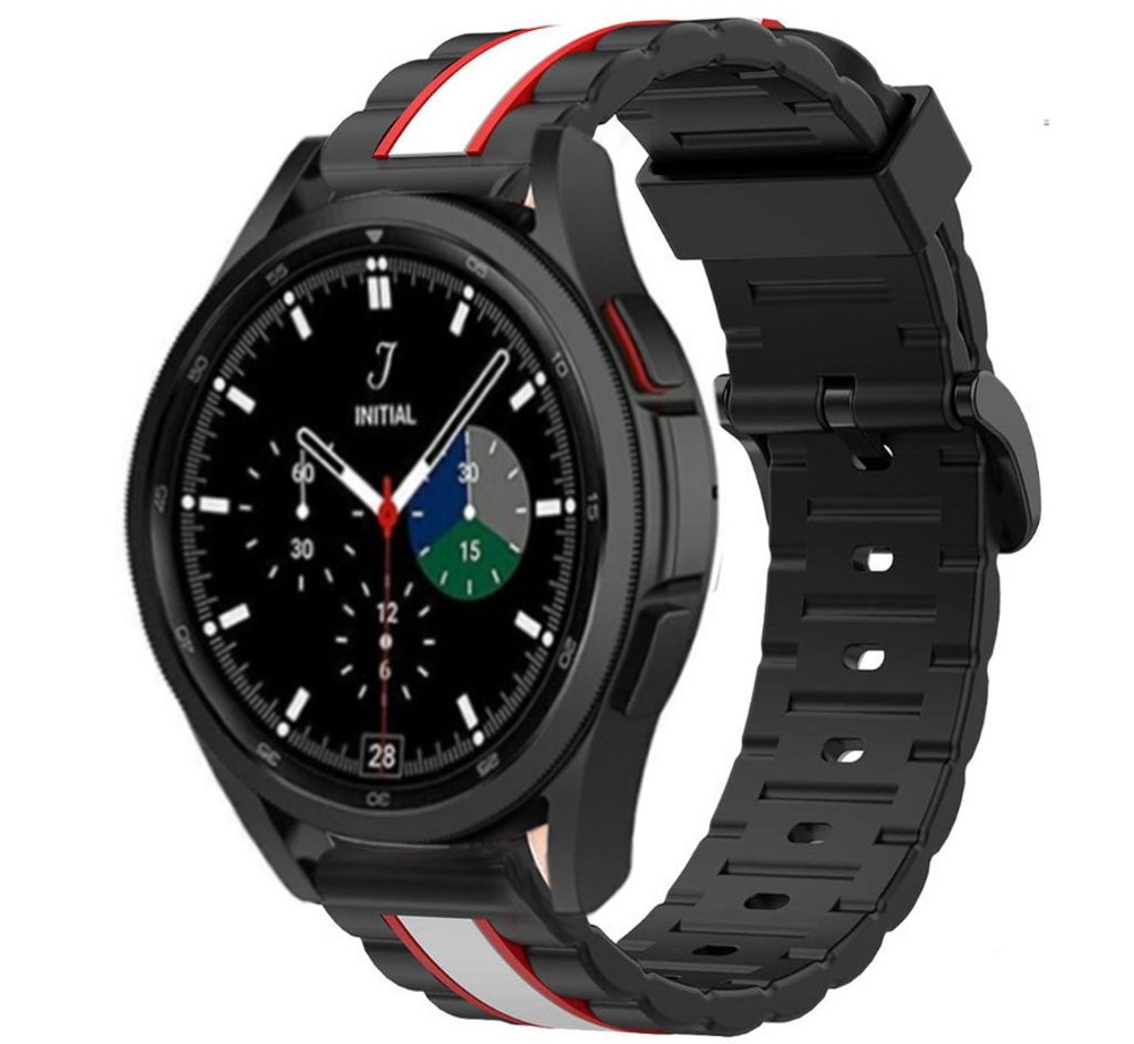 Strap-it Samsung Galaxy Watch 4 Classic 46mm Special Edition Band (Schwarz/Weiß)