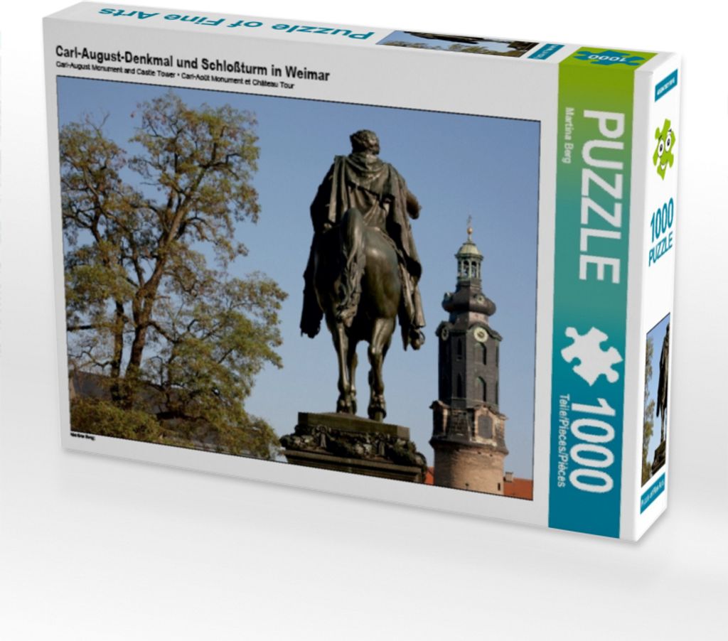 Calvendo Carl-August-Denkmal und Schloßturm in Weimar 1000 Teile Puzzle quer 640x480mm, Berg Martina; 7380309