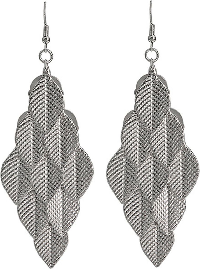 1 Paar Hakenohrringe für Damen, 3D-Blattform, einfarbig, galvanisiert, antiallergisch, leicht, Ohrschmuck, Schmuck, baumelnde Ohrringe, lange Hän...