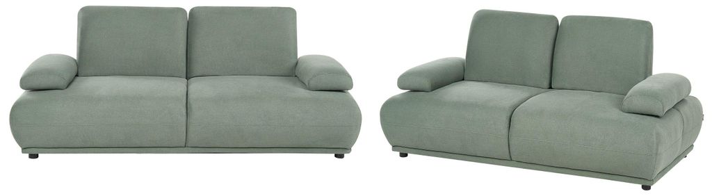 BELIANI 5-Sitzer Sofa Set Hellgrün Stoff Gepolstert mit Holzbeinen Verstellbare Armlehnen und Rückenlehnen Freistellbar Modernes Design Sitzgruppe