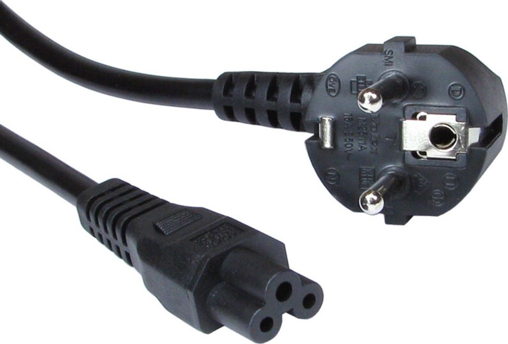 Hochwertiges Netzkabel 250V 2,5A C5 Stecker Mickymaus-Stecker Kleeblatt-Stecker für IT-Bereich Laptop Notebook Netzteil Videoprojektor Beamer Moni...