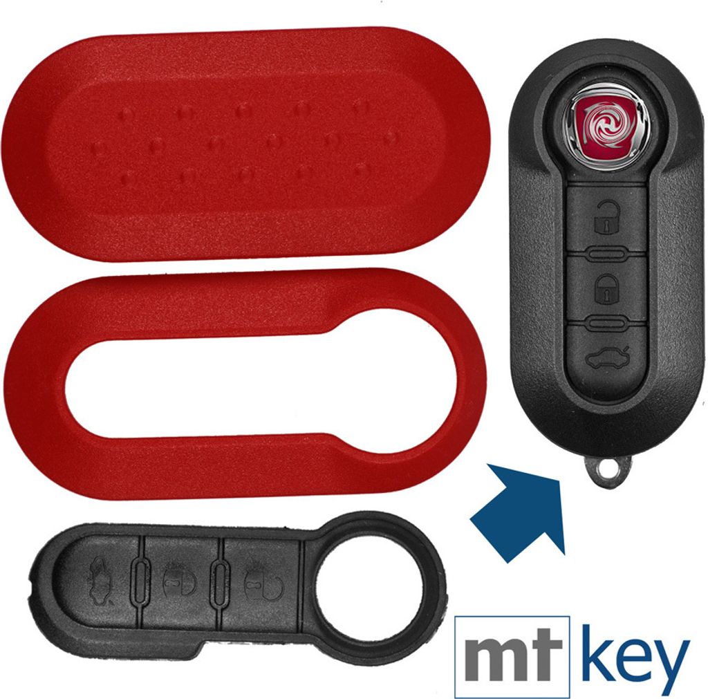 Auto Schlüssel Set Schale Cover Rot + Tastenfeld kompatibel Produktbild 