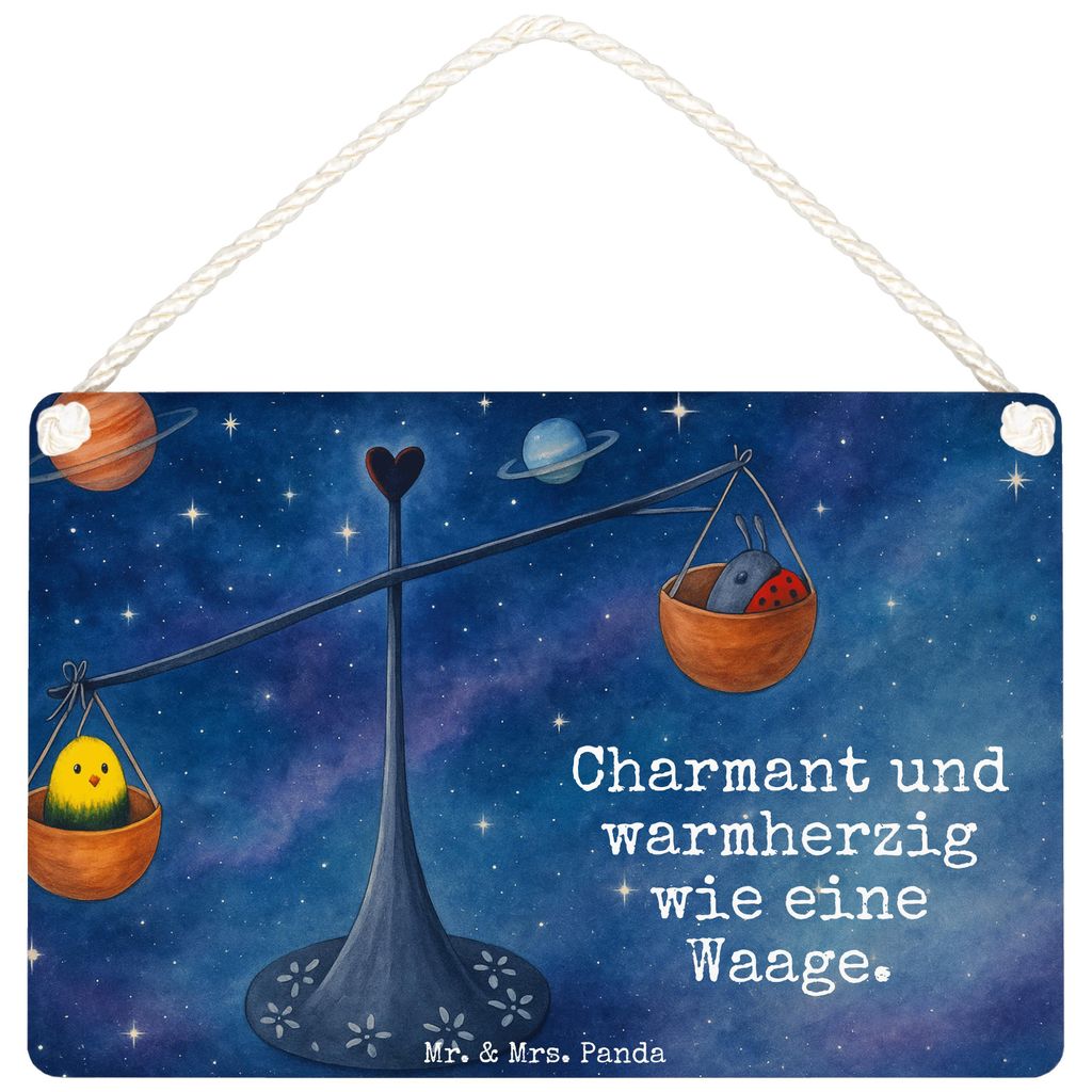Mr. & Mrs. Panda Schild Sternzeichen Waage Design DIN A4 - Weiß - Geschenk, kleine aufmerksamkeit, Marienkäfer, Holzschild, Gleichgewicht, Biene,...